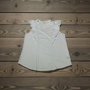 Terra & Sky Lace Trim White Top